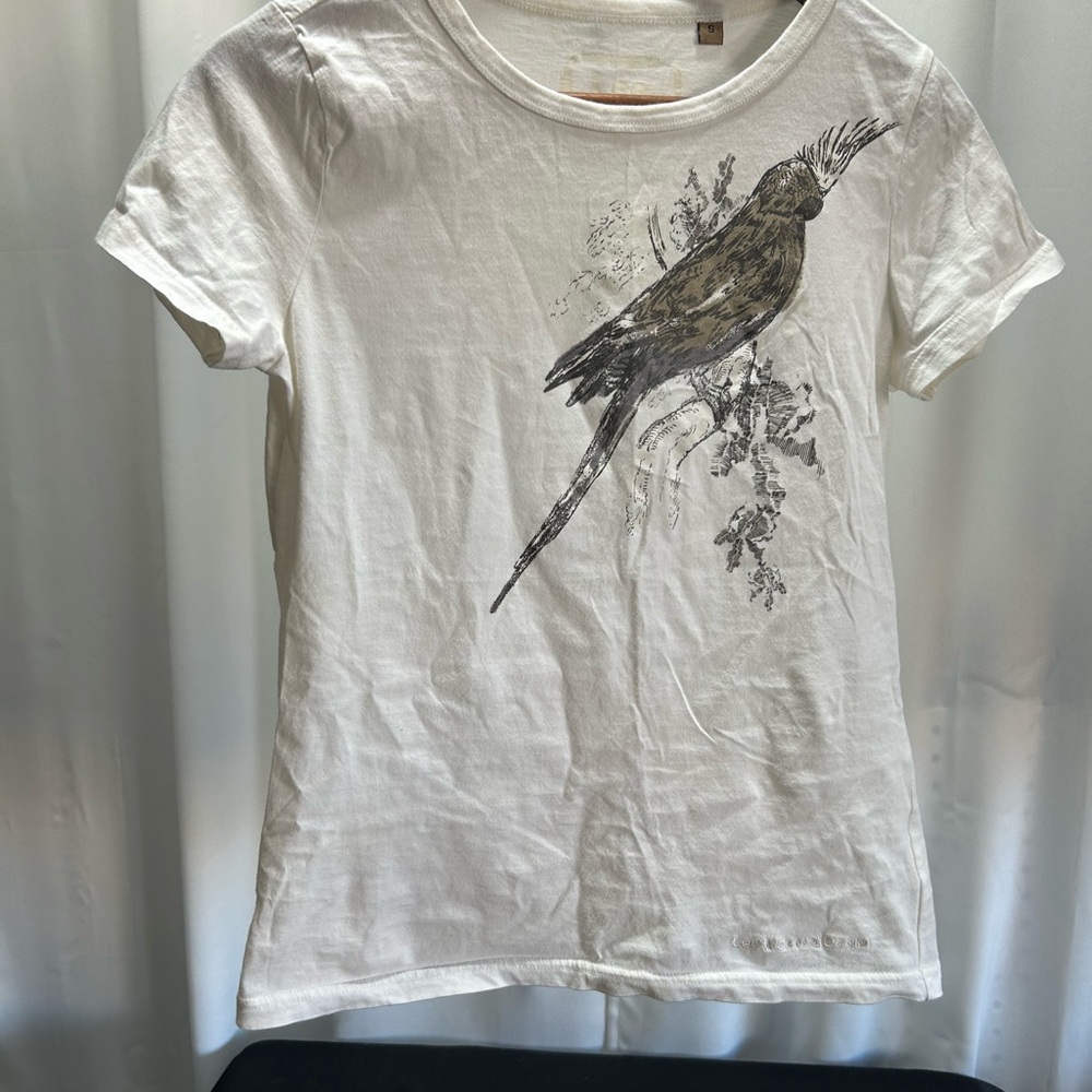 Lee Cream T-Shirt with Bird Design